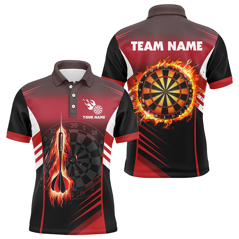 Personalized Darts Fire Arrow Men Dart Quarter-Zip Custom Flame Dart | Red