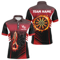 Personalized Darts Fire Arrow Men Dart Quarter-Zip Custom Flame Dart | Red