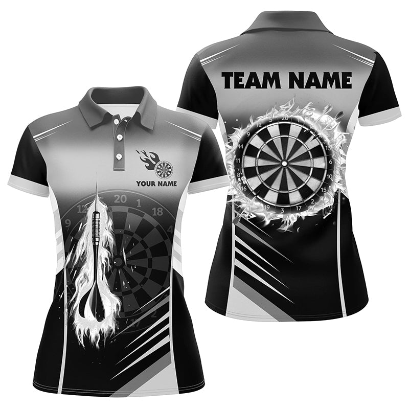 Personalized Darts Fire Arrow Men Dart Quarter-Zip Custom Flame Dart | White