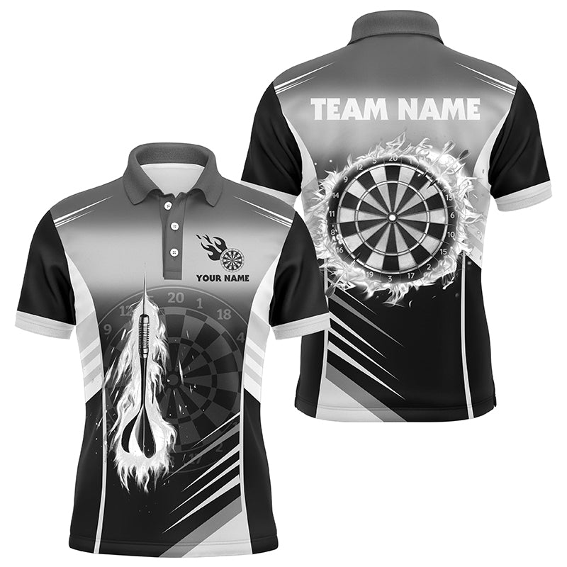 Personalized Darts Fire Arrow Men Dart Quarter-Zip Custom Flame Dart | White