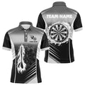 Personalized Darts Fire Arrow Men Dart Quarter-Zip Custom Flame Dart | White