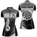 Personalized Darts Fire Arrow Men Dart Quarter-Zip Custom Flame Dart | White