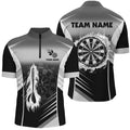 Personalized Darts Fire Arrow Men Dart Quarter-Zip Custom Flame Dart | White