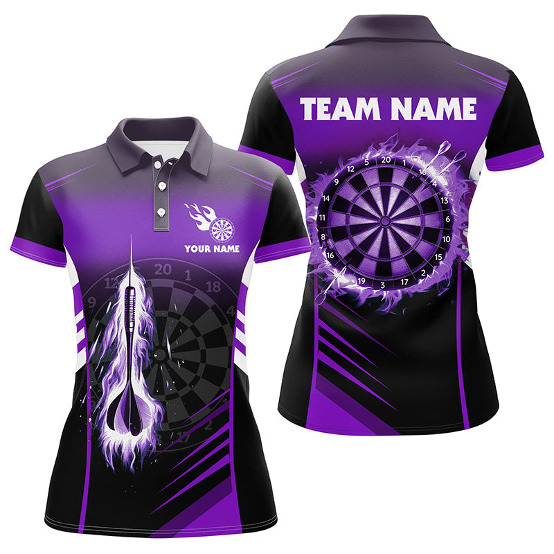 Personalized Darts Fire Arrow Men Dart Quarter-Zip Custom Flame Dart | Purple