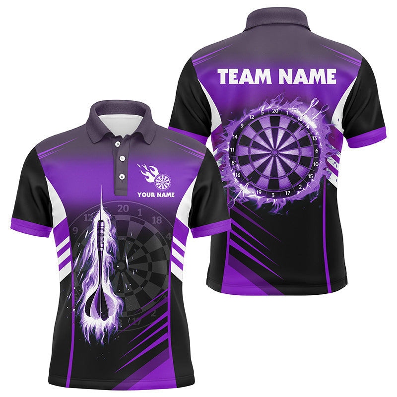 Personalized Darts Fire Arrow Men Dart Quarter-Zip Custom Flame Dart | Purple