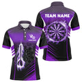 Personalized Darts Fire Arrow Men Dart Quarter-Zip Custom Flame Dart | Purple