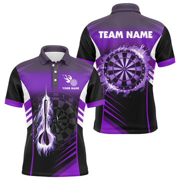Personalized Darts Fire Arrow Men Dart Quarter-Zip Custom Flame Dart | Purple