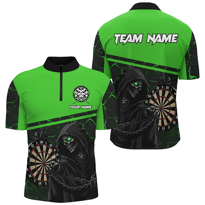 Personalized Death Skeleton Custom Green Darts and Quarter-Zip, Cool Darts