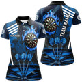 Blue Dartboard Fire Flame Hitting Target Custom Dart, Darts League Team