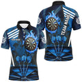 Blue Dartboard Fire Flame Hitting Target Custom Dart, Darts League Team
