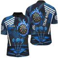Blue Dartboard Fire Flame Hitting Target Custom Dart, Darts League Team