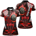 Red Dartboard Fire Flame Hitting Target Custom Dart, Darts League Team
