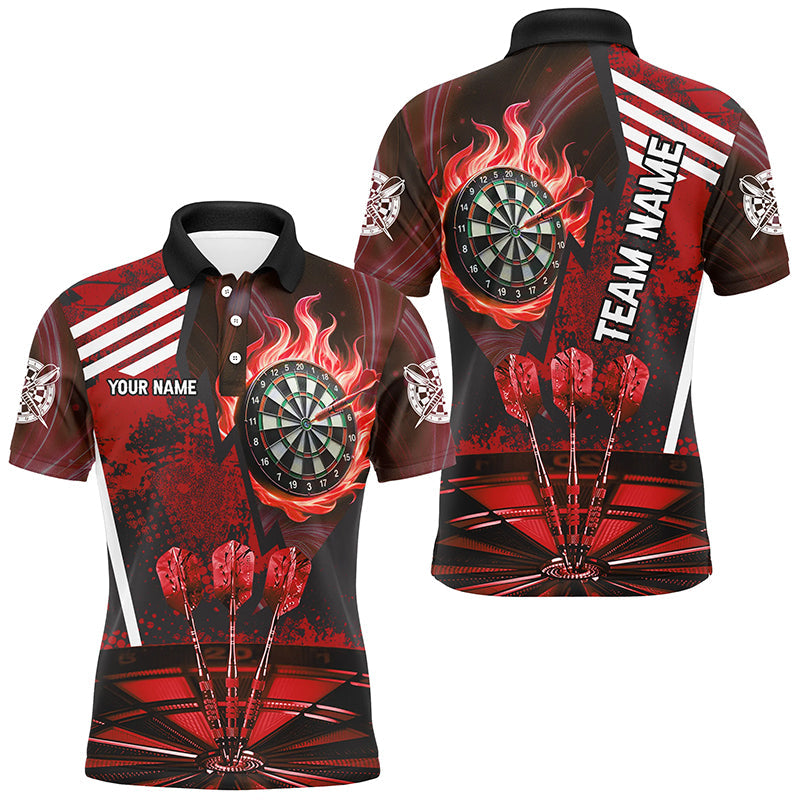 Red Dartboard Fire Flame Hitting Target Custom Dart, Darts League Team