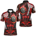 Red Dartboard Fire Flame Hitting Target Custom Dart, Darts League Team
