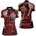 Red Dartboard Fire Flame Hitting Target Custom Dart, Darts League Team