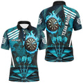 Turquoise Dartboard Fire Flame Hitting Target Custom Dart, Darts League Team