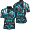 Turquoise Dartboard Fire Flame Hitting Target Custom Dart, Darts League Team