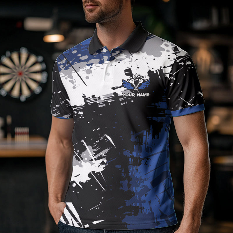 Grunge Blue Paint Splash Dart and Custom Dart Darts Team