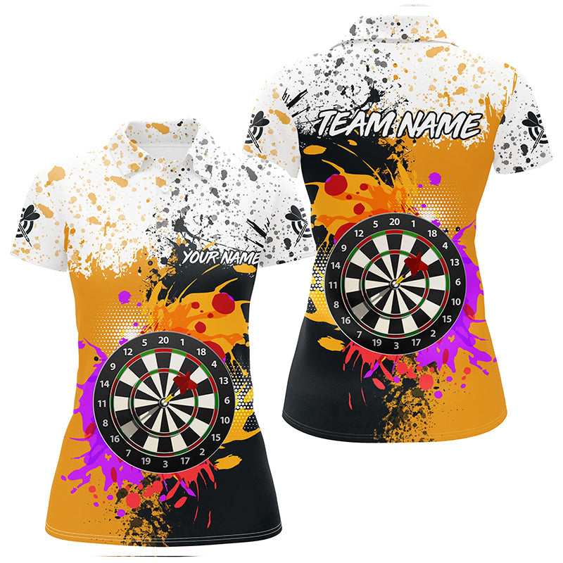 Personalized Black Yellow 3D Dart Board Grunge Style Men Custom Dart Attire