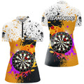 Personalized Black Yellow 3D Dart Board Grunge Style Men Custom Dart Attire