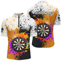 Personalized Black Yellow 3D Dart Board Grunge Style Men Custom Dart Attire