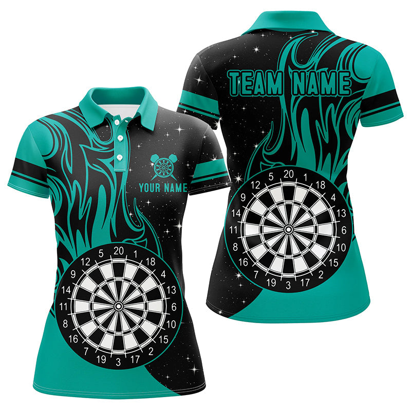 Turquoise Darts Fire Quarter-Zip Best Custom Darts Darts Team