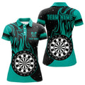Turquoise Darts Fire Quarter-Zip Best Custom Darts Darts Team