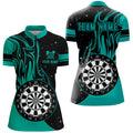 Turquoise Darts Fire Quarter-Zip Best Custom Darts Darts Team