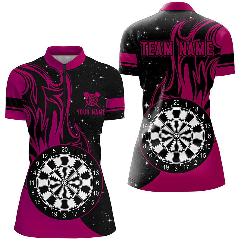 Pink Darts Fire Quarter-Zip Best Custom Darts Darts Team