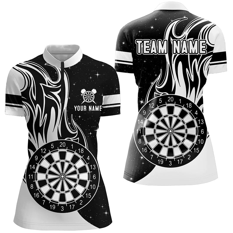 White Darts Fire Quarter-Zip Best Custom Darts Darts Team