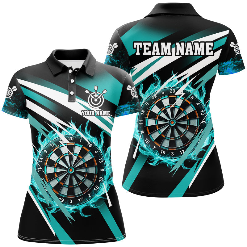 Turquoise 3D Darts Board Fire Custom and Personalized Dart Uniform
