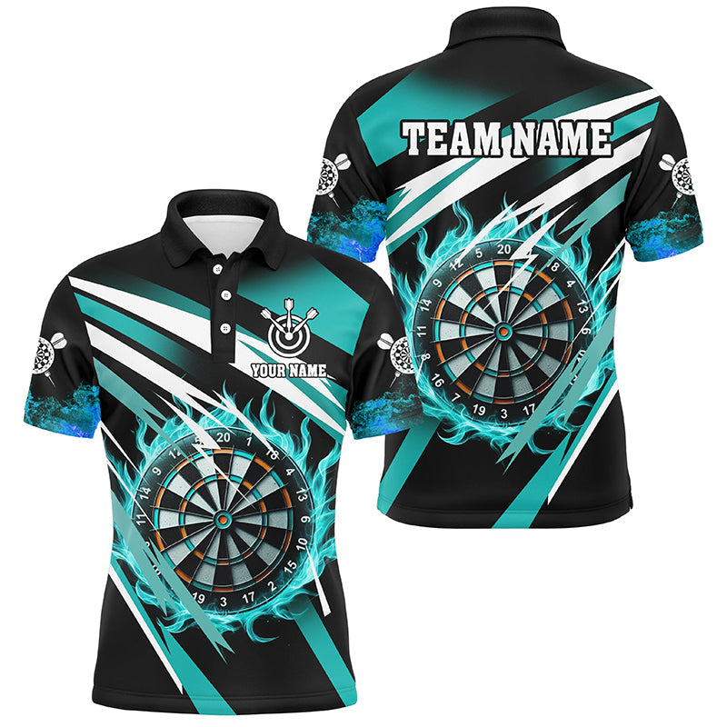 Turquoise 3D Darts Board Fire Custom and Personalized Dart Uniform