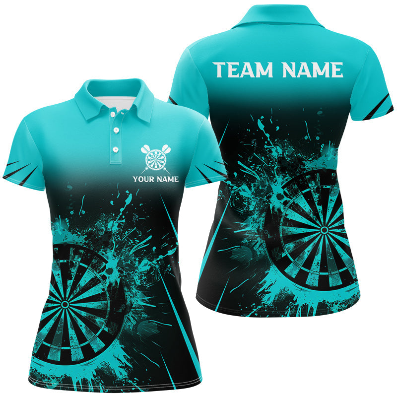 Turquoise Grunge Dart and Quarter-Zip Custom Retro Darts Board Team Dart