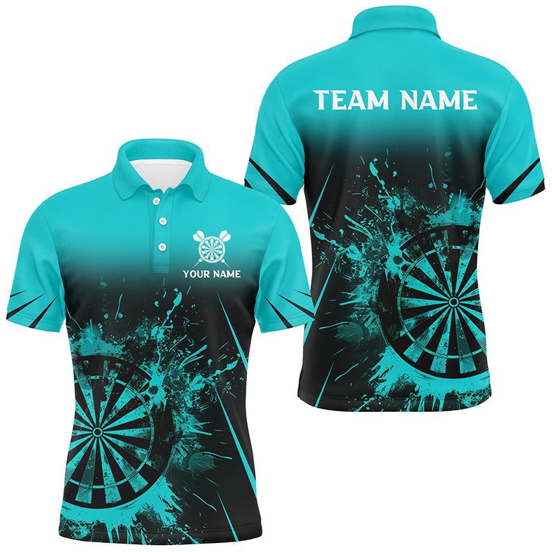 Turquoise Grunge Dart and Quarter-Zip Custom Retro Darts Board Team Dart