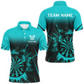 Turquoise Grunge Dart and Quarter-Zip Custom Retro Darts Board Team Dart