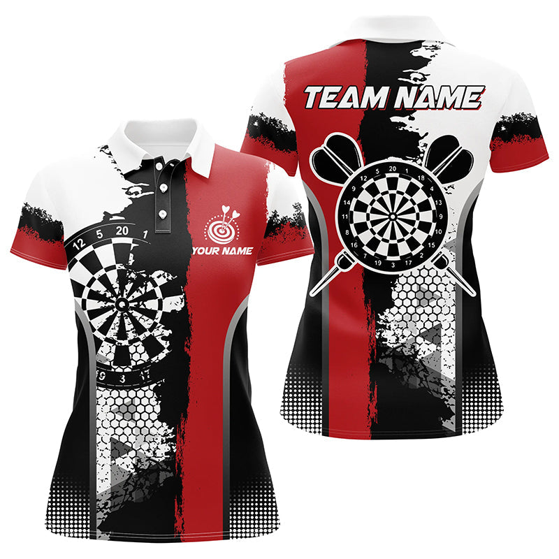 Personalized Black Red Grunge Style Darts Men Quarter-Zip Custom Darts Team
