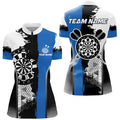 Personalized Black Blue Grunge Style Dart Men Quarter-Zip Custom Darts Team