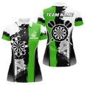 Personalized Black Green Grunge Style Dart Men Quarter-Zip Custom Darts Team