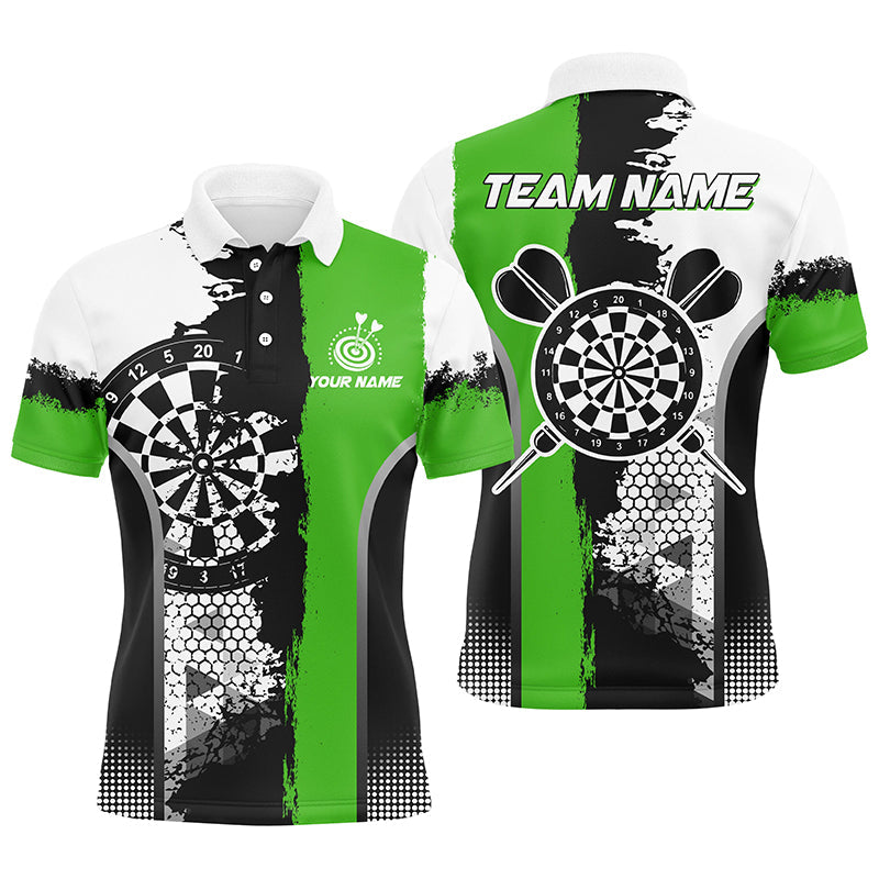 Personalized Black Green Grunge Style Dart Men Quarter-Zip Custom Darts Team