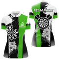 Personalized Black Green Grunge Style Dart Men Quarter-Zip Custom Darts Team
