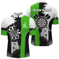 Personalized Black Green Grunge Style Dart Men Quarter-Zip Custom Darts Team