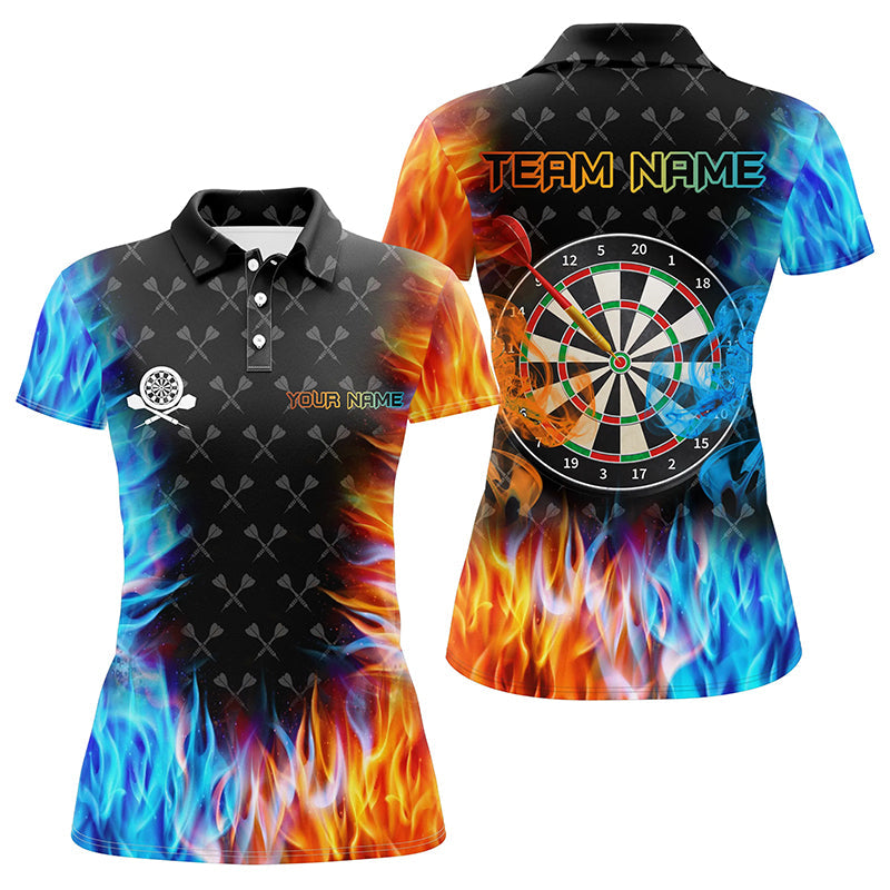 Personalized Dart Board Fire and Water 3D Printed Women Quarter-Zip Custom Darts