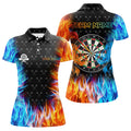 Personalized Dart Board Fire and Water 3D Printed Women Quarter-Zip Custom Darts
