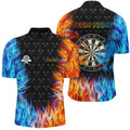 Personalized Dart Board Fire and Water 3D Printed Women Quarter-Zip Custom Darts