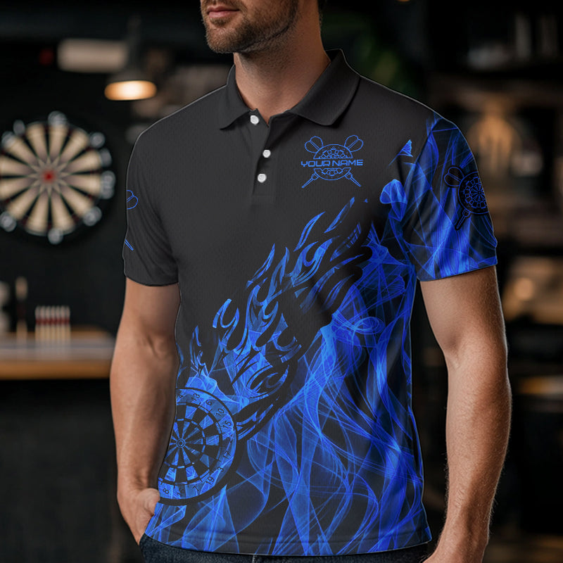 Black And Blue Dartboard Fire Flame Darts and Custom Dart Dart