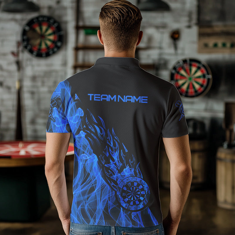 Black And Blue Dartboard Fire Flame Darts and Custom Dart Dart