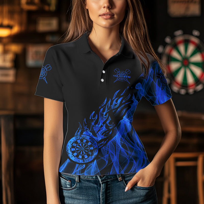Black And Blue Dartboard Fire Flame Darts and Custom Dart Dart