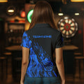 Black And Blue Dartboard Fire Flame Darts and Custom Dart Dart