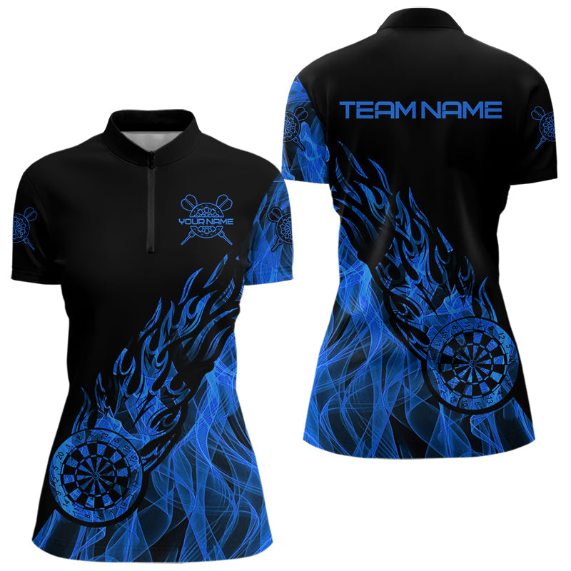 Black And Blue Dartboard Fire Flame Darts and Custom Dart Dart