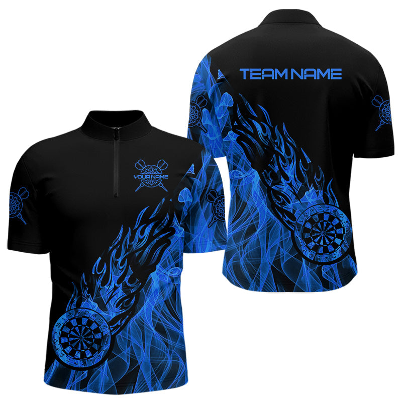 Black And Blue Dartboard Fire Flame Darts and Custom Dart Dart